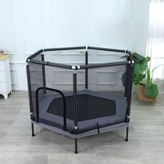 실내 트램폴린 키즈 트램펄린 점핑보드 접이식 안전가드형 방방이 놀이터 점프침대, 1.6m 그레이+50개 볼