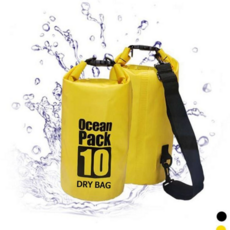 물놀이 방수 가방 대용량 워터 아웃도어 물놀이 드라이 백 스포츠 레저 여행 크로스 캠핑, 10L, 블랙