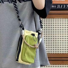 日系輕便小巧水杯包 戶外運動旅行斜挎包 水壺手機包, 綠色, 加強版加厚加固防水耐磨, 包包無掛件, 1個