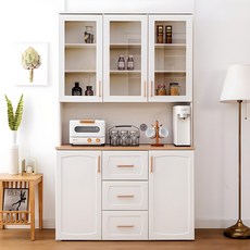 호두데코 데일리 1200 주방 수납장(서랍형)+상부수납장, 크림화이트