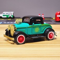 聲光可開門Q版復古合金車 - 警車 金龜車 雙層巴士 復古老爺車 mini cooper模型車 小車, 老爺-綠(聲光雙開門, 1個