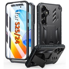 FNTCASE 삼성 갤럭시 S25 케이스: S24 케이스 군용 등급 낙하 방지 보호 커버 킥스탠드 포함 | 매트 질감의 견고한 충격 TPU 튼튼한 폰 - 15.7cm(6.2인치