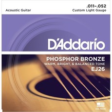 D'Addario EJ26 磷青銅 訂製輕巧規格 (0.011-0.052) 木吉他弦 美國製造, 1個
