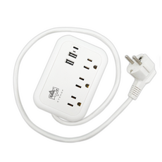 e7shop 出國必備 韓國轉接頭 USB Type-C 歐規, 1個, 收納式延長線 (線長75cm), 白, 75cm