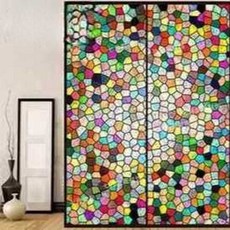 유럽 복고풍 유리 스티커 바 램프 인테리어 홈 테이블 촛대 스타일 복도 촛불 장식 소품, 5. A08 60x80cm, 1개