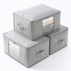 1평공간 투명창 부피순삭 숨쉬는 이불 압축 파우치 겨울옷 패딩 의류 보관, 1세트, 3개입