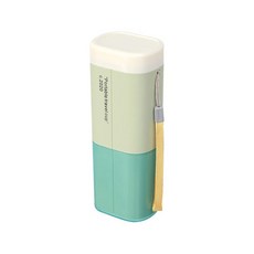牙刷收納盒 分層隱形漱口杯, 綠, 1個