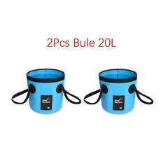 12L 20L 그릇 싱크 세탁 가방 접이식 야외 휴대용 다기능 세차 여행 양동이, 20L Bule 2PCS