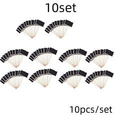 10 Pcs 미니 분필 보드 식료품 저장실 레이블 장식 태그 나무 칠판 어린이, 블랙-10세트