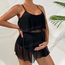 임산부비키니 태교여행 뱃살커버 백리스 모노키니 수영복 막삭 해변 휴가