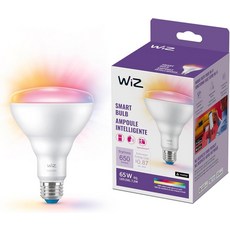WiZ 65W BR30 컬러 LED 스마트 전구 팩 E26 실내 기존 WiFi에 연결 음성 또는 앱으로 제어 + 모션으로 활성화 물질 호환, 1 Pack