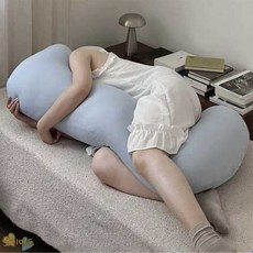 온빛마켓 구르미루 바디베개 롱쿠션, 블루