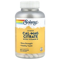 솔라레이 칼-마그 구연산염 비타민 D-3 함유 21 비율 180캡슐, 180정, 1개
