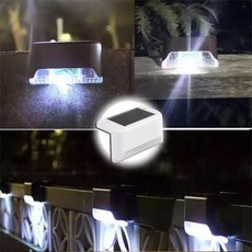 따뜻한 흰색 LED 태양열 계단 램프 통로 야외 정원 조명 방수 발코니 파티오 울타리 장식, 04 White Light-White_06 20Pcs