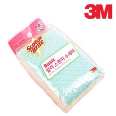 3M 베이직 컬러 스펀지 수세미 3개입 수세미, 1개, 3g