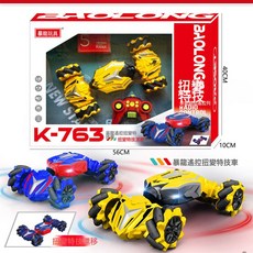 DIU 二通道遙控車兒童玩具賽車小汽車模型小男孩玩具, 1個, K-763-扭變車(顏色隨機):如圖