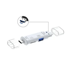 Olaf OTG 유형 C 마이크로 tf sd 카드 리더 c-usb otg 어댑터 6 in 1 USB 3.0 TF 플래시 드라이브, 06 5 in 1 pull head
