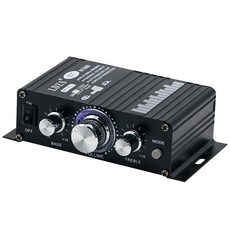 LDZS 迷你藍牙 2.0聲道功放機 高低音獨立調節, 黑色, BT888