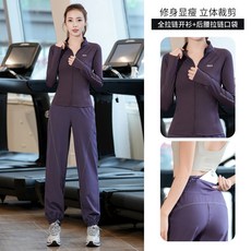 運動套裝女 秋冬新款 百搭跑步 速乾健身服 專業長袖瑜伽訓練服 修身彈性 透氣排汗 多場合適用