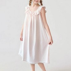 해피유통어린이 여아 레이스 장식 민소매 잠옷 귀엽고 달콤한 스타일14세 이상 XG03