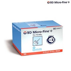 [행복사이소] BD 인슐린 펜니들 31G 8mm 멸균 주사침 주사기 주사바늘 당뇨 혈당관리, 1개, 상세페이지 참조