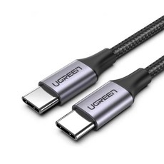 綠聯 Iphone16 ipad android PD快充 5A 100W Type-C 編織充電線, 黑色, 1個, 100cm