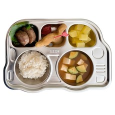 Darling Bebe 不鏽鋼交通工具幼兒餐盤, 1個, 巴士, 單品