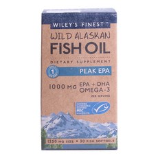 Wiley's Finest 野生阿拉斯加魚油EPA軟膠囊 1250mg, 1盒, 30顆