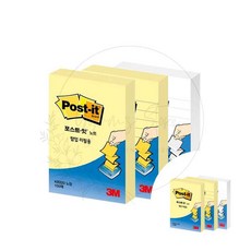 3M 포스트잇 팝업노트 리필 100매x1패드 51x76mm 직장인 데스크테리어 쪽지 인덱스 책갈피 오피스 정리, 노랑(라인)