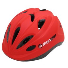 어린이 헬멧 몬스터 가볍고 탄탄한 사이즈조절가능, 레드, 1개