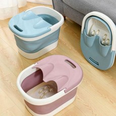 뚜껑 이동형 족욕기 발지압 족탕기 발 찜질 습식족욕기, 핑크