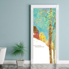 (1+1)현관문 리폼 시트 PP81-390 (작업용 헤라 제공) 욕실 방문 방수 스티커식 인테리어 필름 뮤럴(2개), 상세페이지 참조