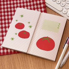 무드바이브 토마토 일기장 일본빈티지 유선노트 고전문구 다이어리 친구선물 a7노트, 1개, 토마토일기장