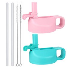 빨대 뚜껑 31.4ml(12 32 40 및 64온스) 넓은 입구 물병 Hydro Flask 스포츠 물병 뚜껑 상단 캡과 호환되는 - 더스트 커버 디자인 (블랙/핑크) 163, 민트&라일락