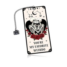 Eulalia Eclogue 할로윈 기념일을 위한 커플 선물-타로 해골 책갈피-할로윈 책갈피 여성 남성 고딕 다크 로맨스 그를 여자 친구 남자친구 안녕하세요 책 애호가를