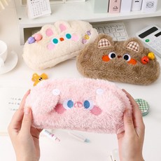 부드러워 포근 반려동물 퍼 필통 onl*7151uK, 아이보리