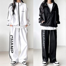 [힙한셋업룩] 챔프 2선 트랙세트 트레이닝 SET 데일리 꾸안꾸 스트릿 와이드팬츠 자켓 운동복 남녀공용