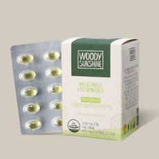 WOODY SUNSHiNE rTG型Omega-3魚油植物性膠囊 27.3g, 60顆, 1盒
