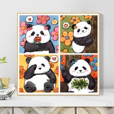 다솜이네 DIY 명화그리기 판다 유화 세트 30 x 40cm, 판다13, 1개