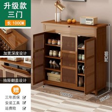 현관 나무신발장 원목 현관장 우드 cm 가정용 3도어 수납장 신발 클래식 정리대 00 수납, F. 인출 길이 100cm 3 도어의 업그레이