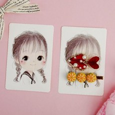 아동 헤어액세서리 진열 카드 판매용 머리끈 보관 전시 종이 받침대 악세사리 샵, 1개, 흰바탕사각(a)