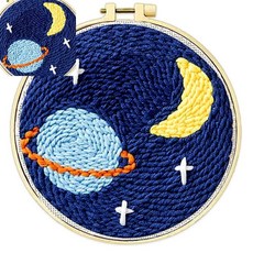 사땨 만들기대장 자수콕콕-우주+액자받침대 탁상용틀 만들기교구 바느질판