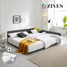 [지베스] 위드유2 슬림가드 패밀리침대 SS+SS+독립매트, 연그레이