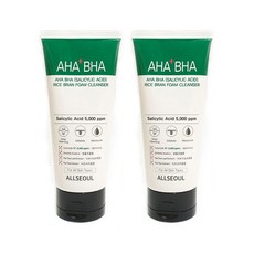 (1+1)퍼스트픽 시카 아하 바하 폼클렌져 180ml X 2개 + 물티슈 / 쌀겨 폼클렌징/이마 얼굴 각질제거/모공 노폐물, 180g