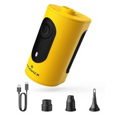 인플레이터용 휴대용 공기 펌프 4000mAh 초고속 매트리스 고급 방열 기능 3 노즐 전동 수면 패드용 팽창 수영장 플로트용, Yellow