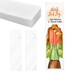 500피스 책갈피 라미네이팅 파우치 5.1x20.3cm(2x8인치) 5mm 핫 라미네이터 슬리브 DIY 제작 키트 책 애호가를 위한 (라미네이팅 기계 없음)_172464, 100