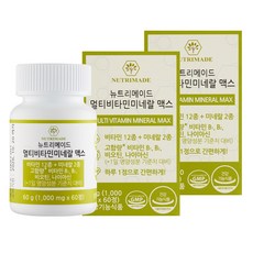 뉴트리메이드 고함량 멀티 비타민 미네랄 맥스 에너지1000mg 비타민B군 7종, 2개, 60정