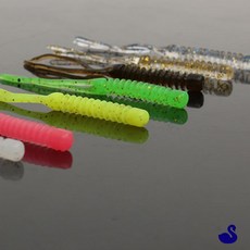 트윈테일 웜 55MM 그린 송어 볼락 야간낚시, 1개