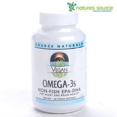 Source Naturals Omega-3S 300mg 純素軟膠囊, 1個, 60 件