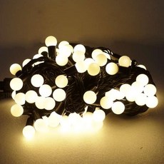 摩達客 LED圓球珍珠燈串 100燈暖白光黑線 插電式附控制器, 1個